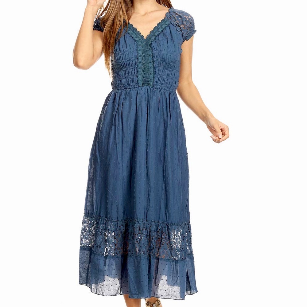 Anna-Kaci Smocked Waist Summer Maxi Dress boho gypsy